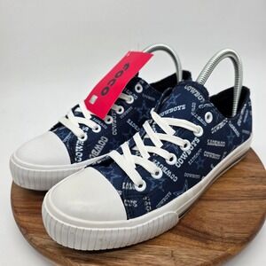FOCO Dallas Cowboys Women's 8 Navy Blue Canvas Low Top Sneakers Star Logo NWT